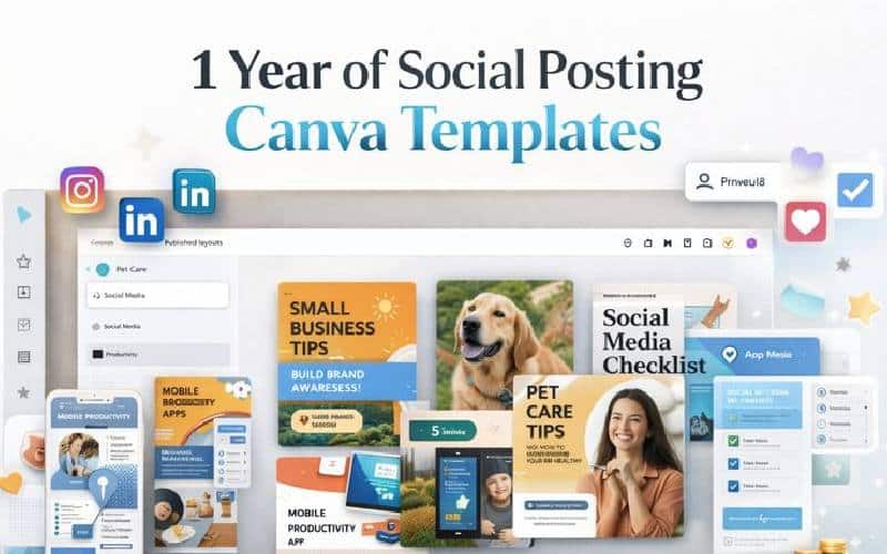 1 year of social posting – canva templates