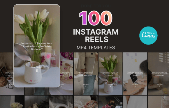 100 faceless reels canva template