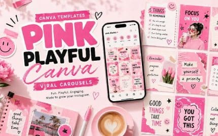 pink playful canva viral carousels